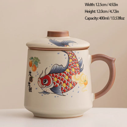 Ru Kiln Glaze Ceramic Teacup – Animal & Nature Motifs, Symbol of Harmony and Good Fortune | Zen Ara Grove