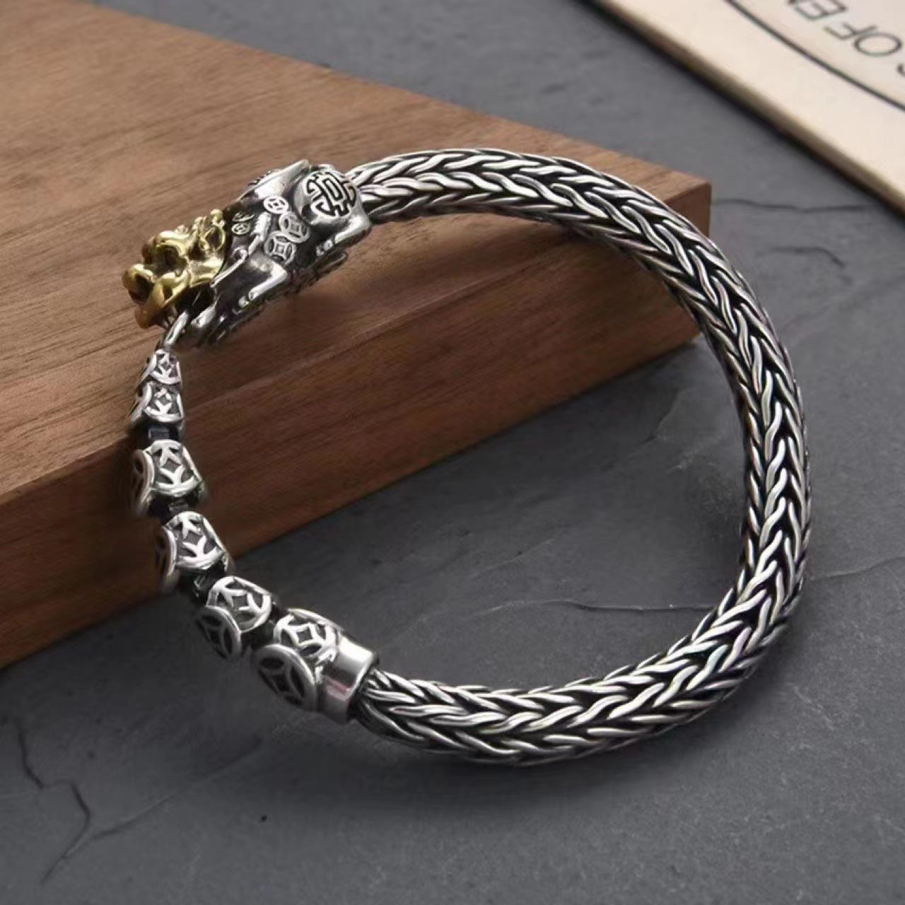 Vintage Copper Coin Pixiu Bracelet – Men’s Talisman of Fortune & Strength | Zen Ara Grove