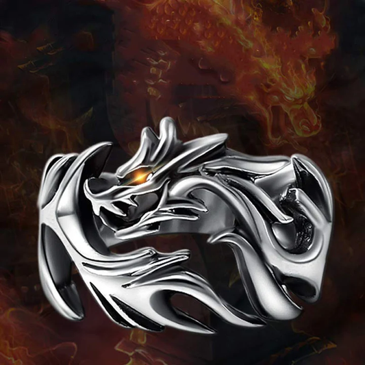 Vintage Dragon Ring – Power in Timeless Steel | Zen Ara Grove