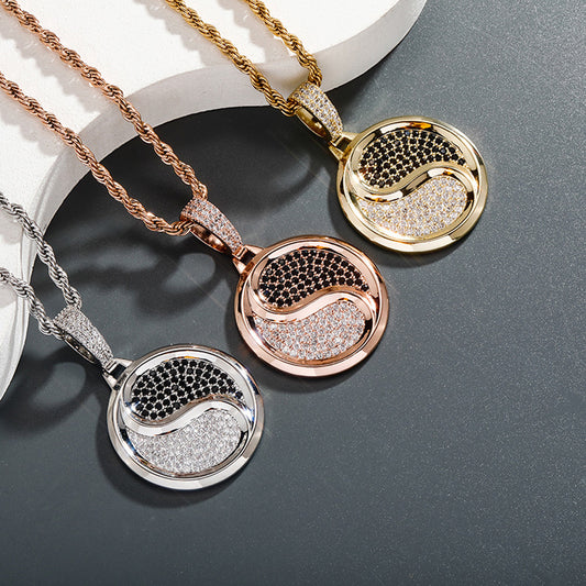 Tai Chi Yin-Yang Diamond Pendant Necklace – Balance & Protection | Zen Ara Grove
