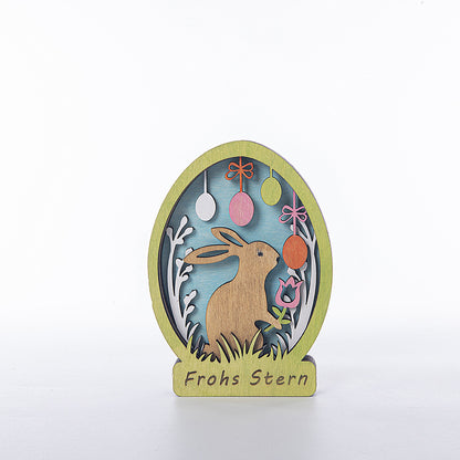Easter Wooden LED Bunny & Chicken Décor – Symbol of Light & Hope | Zen Ara Grove