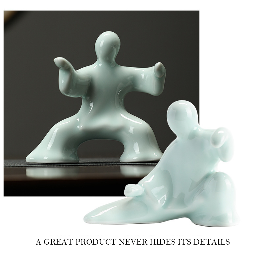 Kung Fu Tai Chi Master Ceramic Figurine | Zen Ara Grove