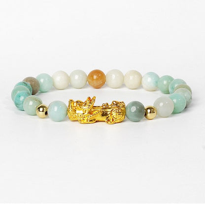 Gold Pixiu Gemstone Bracelet – Symbol of Luck and Positive Energy | Zen Ara Grove