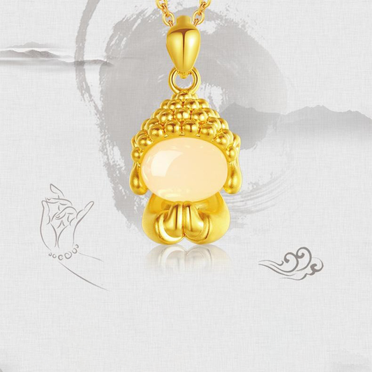 Serene Jade Buddha – Hands-Together Pendant of Inner Tranquility | Zen Ara Grove