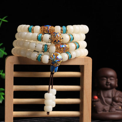 White Bodhi Mala Bracelet – Inner Stillness, Outer Grace | Zen Ara Grove