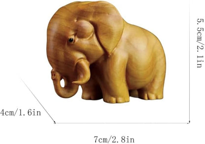 Aromatic Cypress Wildlife Carving Collection – Rhino, Elephant, Hippo Desk Decor | Zen Ara Grove