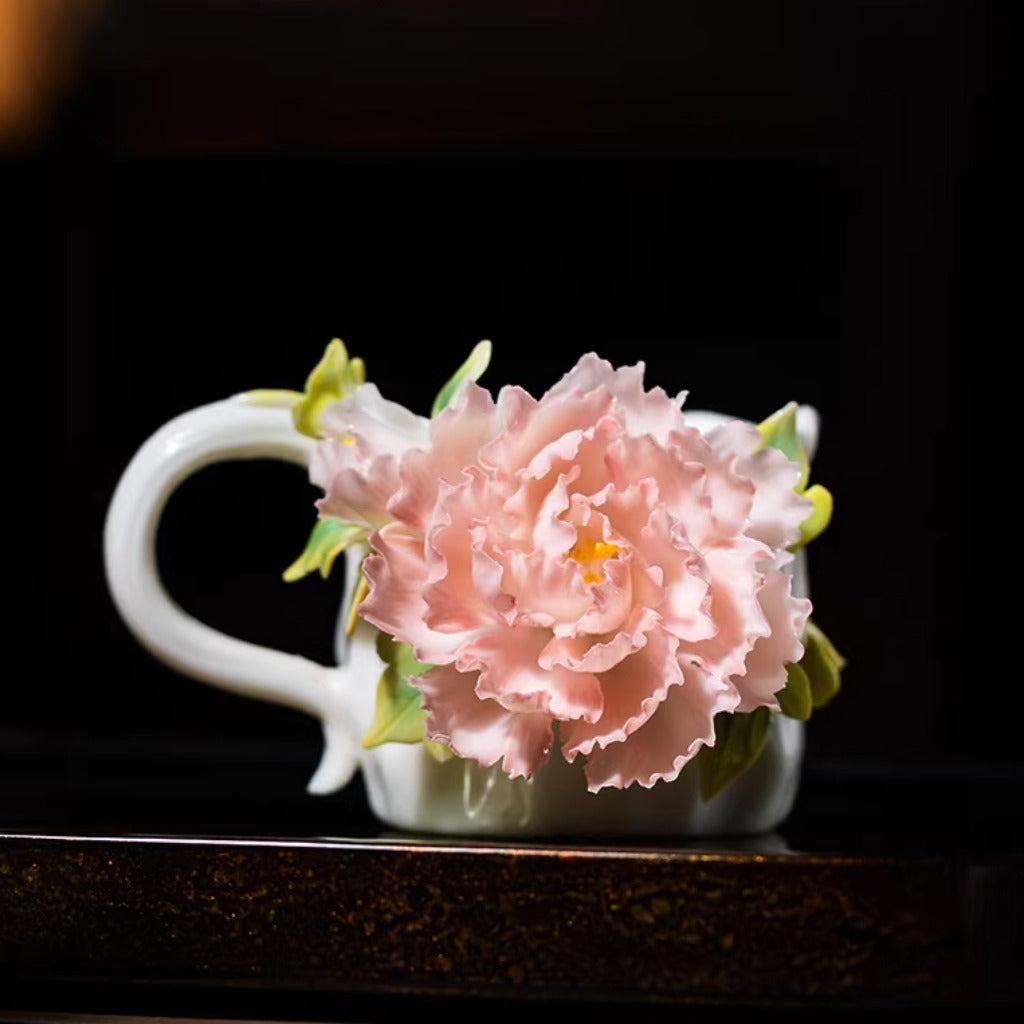 Limited Time Offer · Handcrafted Heritage Ceramic Flower Cup – Blossoms Alive on Porcelain | Zen Ara Grove