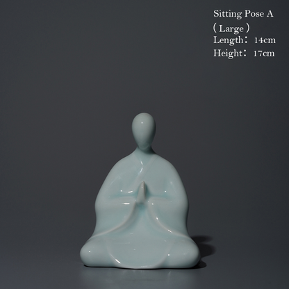 Handcrafted Ceramic Faceless Buddha Mudra Figurines – Embodying Zen Wisdom & Peace | Zen Ara Grove