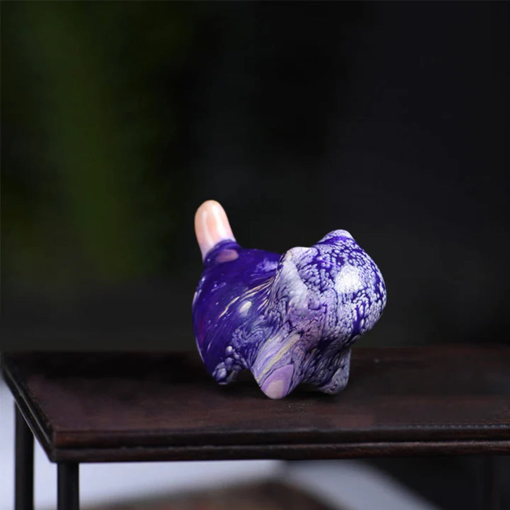 Mini Lovely Cat Ebony Wood Lacquer Craft Peace Decoration  | Zen Ara Grove