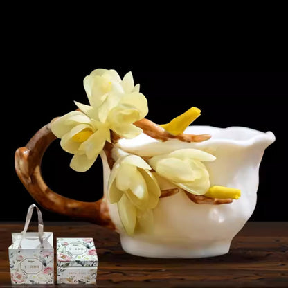 Limited Time Offer · Handcrafted Heritage Ceramic Flower Cup – Blossoms Alive on Porcelain | Zen Ara Grove