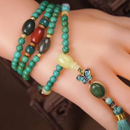 Natural Turquoise 108-Bead Mala Necklace | Zen Ara Grove