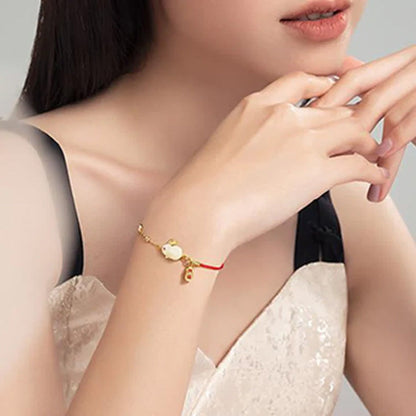 Blessing Bunny Red String Bracelet – Half Chain, Half Cord, Fully Lucky | Zen Ara Grove