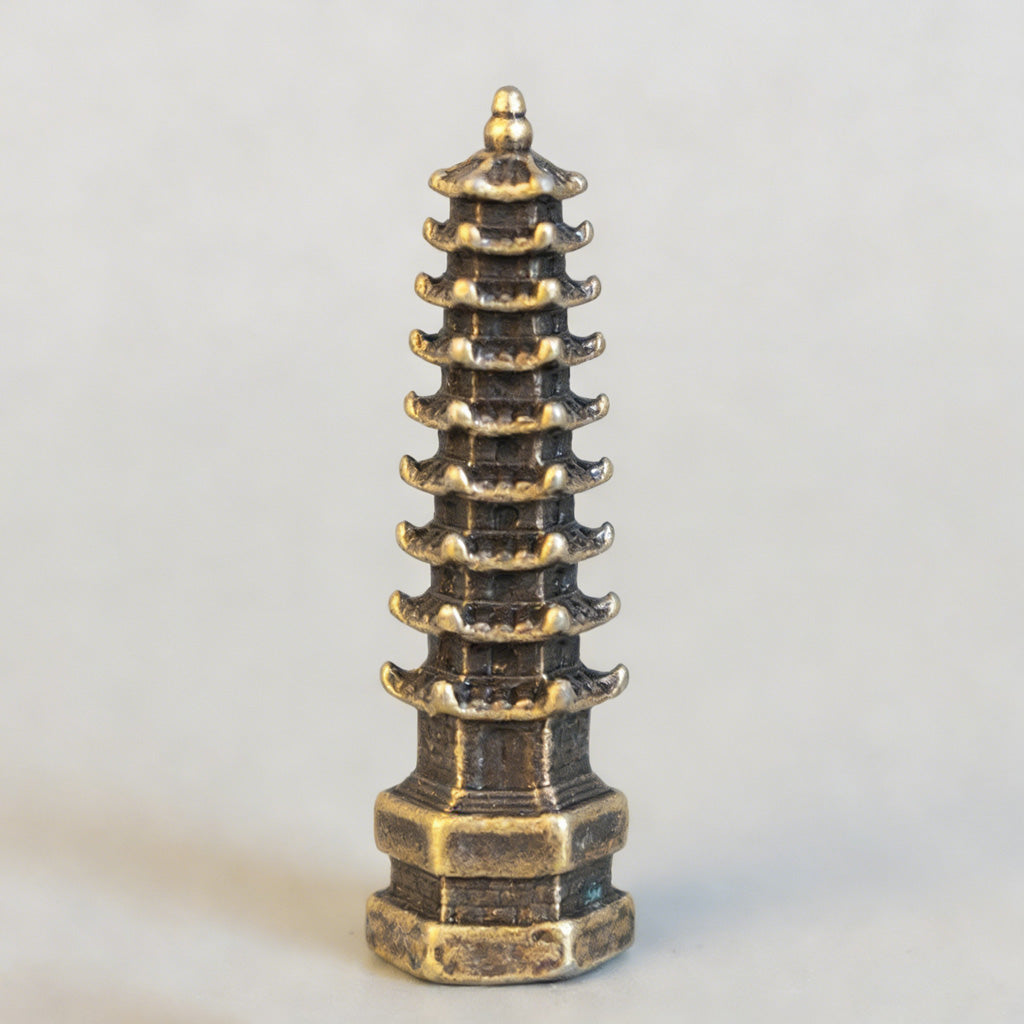 Mini Brass Stone Lantern Figurine – Symbol of Illumination and Tranquility | Zen Ara Grove