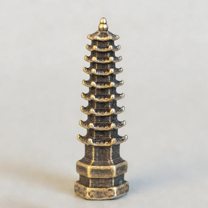 Mini Brass Stone Lantern Figurine – Symbol of Illumination and Tranquility | Zen Ara Grove