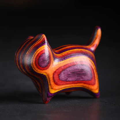 Mini Cat Kitten Colorful Wooden Cute Pet Decoration | Zen Ara Grove