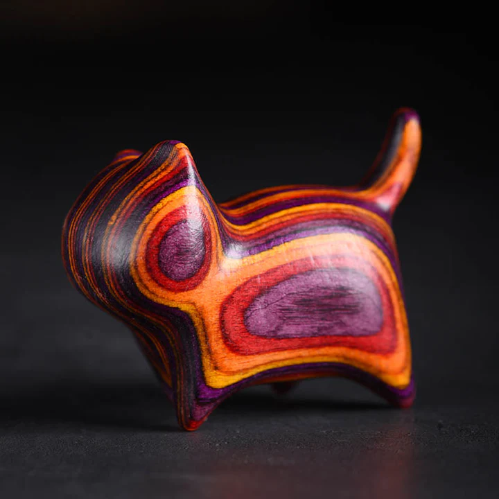 TODAY ONLY! Mini Cat Kitten Colorful Wooden Cute Pet Decoration | Zen Ara Grove