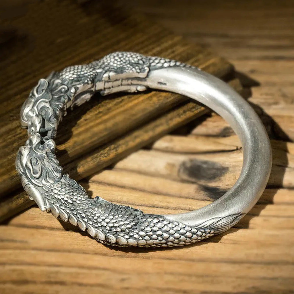 Dual Pixiu Open Cuff Bracelet – Charm of Wealth and Protection