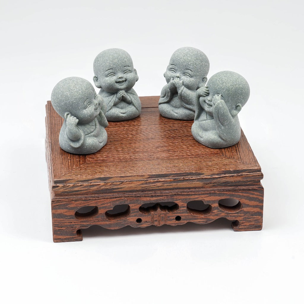 Limited-Time Offer — The Four Little Zen Monks 4-Piece Set | Save 60% | Zen Ara Grove