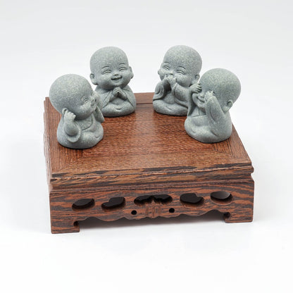 Limited-Time Offer — The Four Little Zen Monks 4-Piece Set | Save 60% | Zen Ara Grove