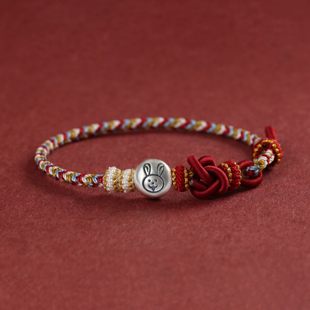 999 Silver 12 Zodiac Bead Braided Multi‑Color Adjustable Bracelet –Fortune & Peace | Zen Ara Grove