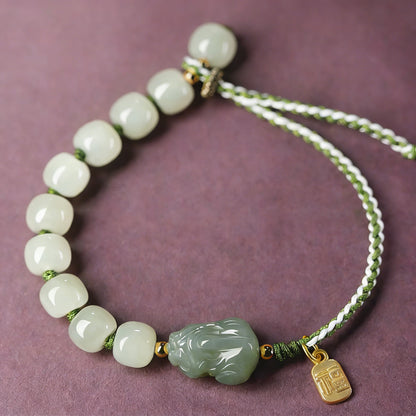 Hand‑Carved Jade Pixiu Bracelet — Meaning of Prosperity| Zen Ara Grove