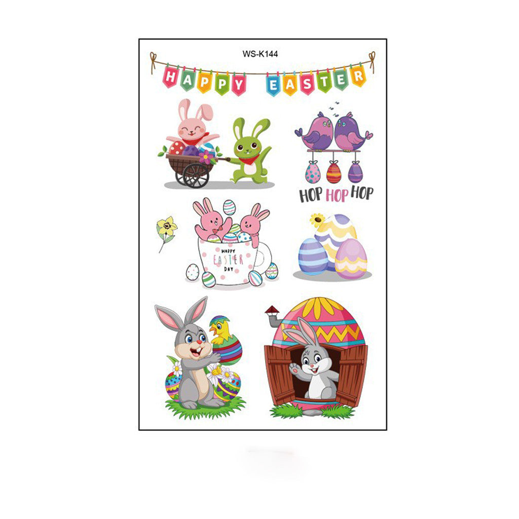Waterproof Cartoon Rabbit and Egg Tattoo Stickers – Fun & Celebration | Zen Ara Grove