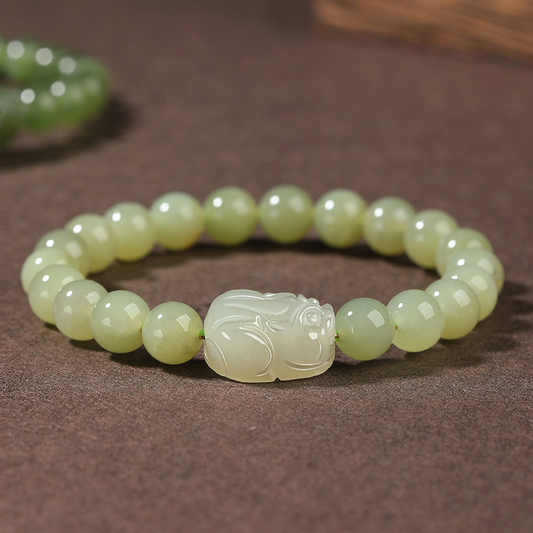 Natural Hetian Jade Pixiu Bracelet | Zen Ara Grove