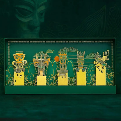 Metal Bookmark Inspired by Sanxingdui Civilization – Artistic Cultural Heritage Keepsake | Zen Ara Grove