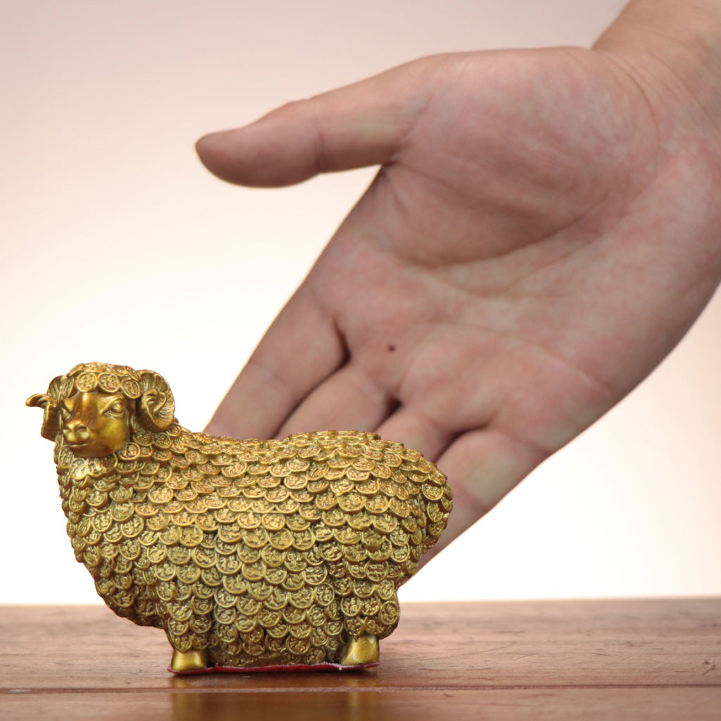 Brass Lucky Sheep Figurine – Symbol of Peace, Prosperity, and Blessings | Zen Ara Grove