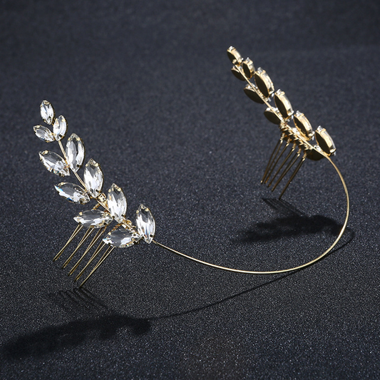 Rhinestone Olive Leaf Hair Accessory – Elegant Symbol of Peace | Zen Ara Grove