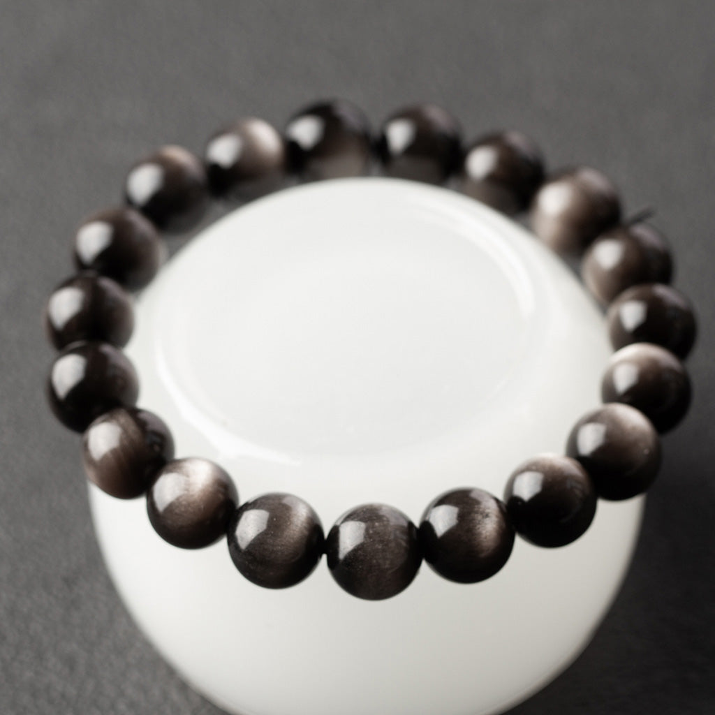 Golden & Silver Obsidian Bracelet – Confidence, Balance, and Craftsmanship | Zen Ara Grove