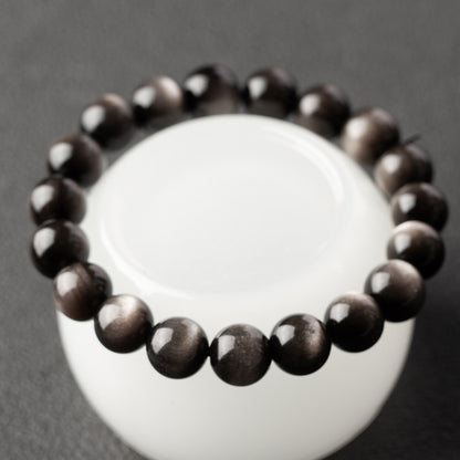 Golden & Silver Obsidian Bracelet – Confidence, Balance, and Craftsmanship | Zen Ara Grove