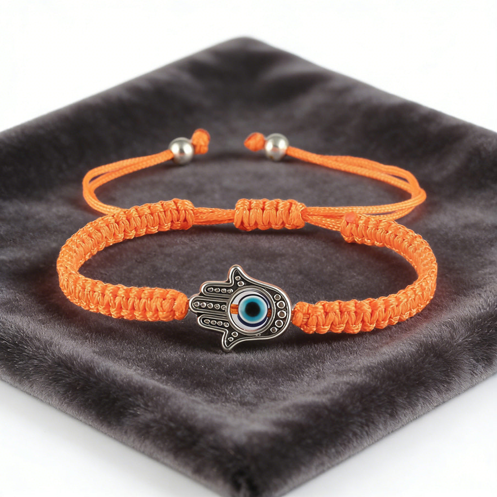 Handwoven Evil Eye Bracelet with Alloy Center – Charm of Protection | Zen Ara Grove