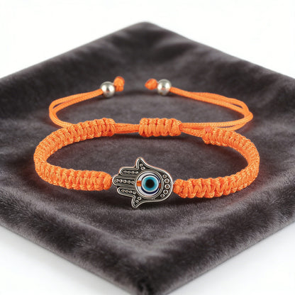Handwoven Evil Eye Bracelet with Alloy Center – Charm of Protection | Zen Ara Grove