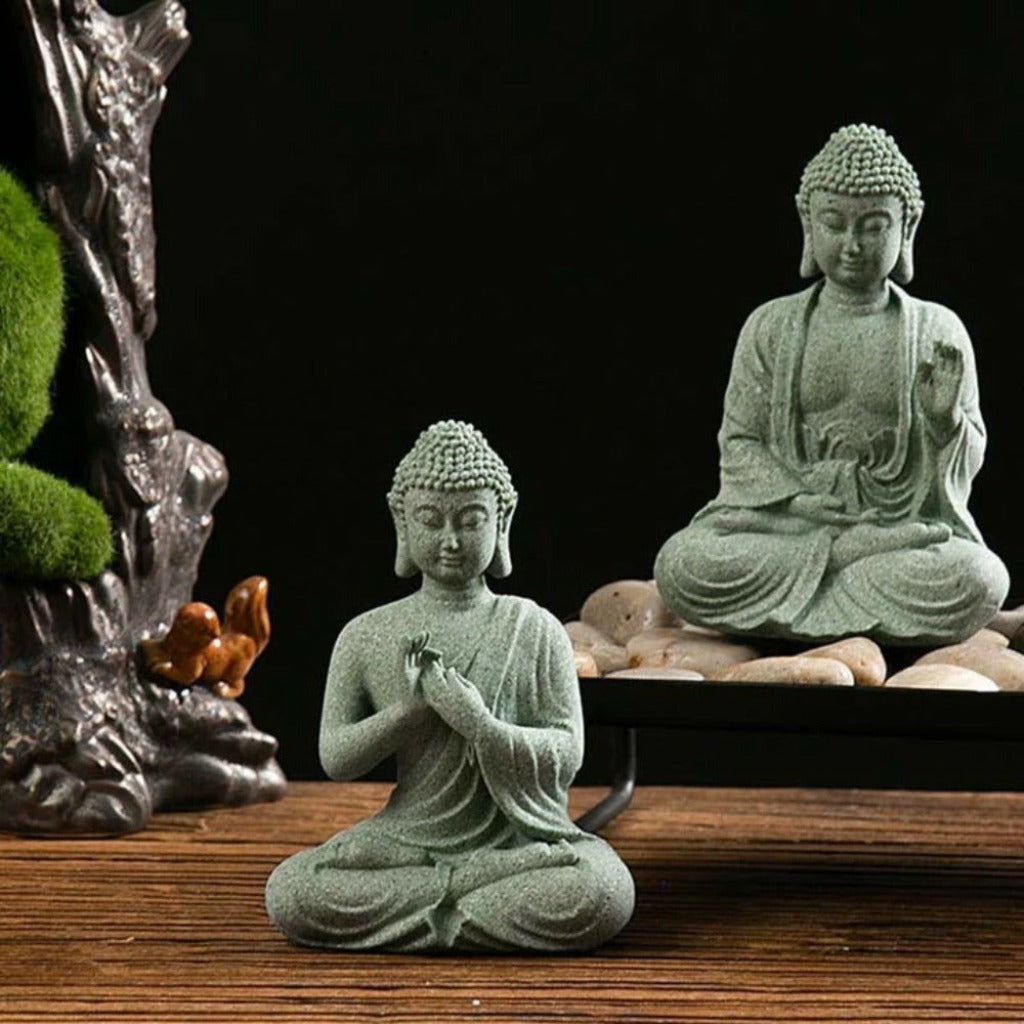 Qing Sandstone Buddha Statue for Zen Space | Zen Ara Grove