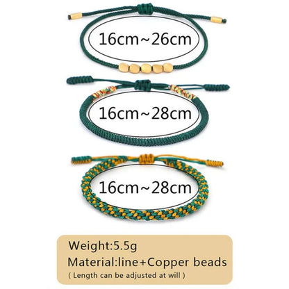 Handmade Diamond Knot Cord Bracelet – Blue & Green with Irregular Copper Bead | Zen Ara Grove