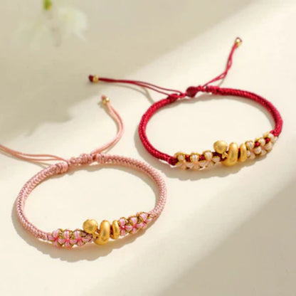 Handmade 999 Sterling Silver Snake Year Red String Bracelet – Heart & Peach Blossom Luck | Zen Ara Grove