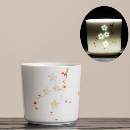 Hand-Painted Yingqing Translucent Porcelain Cup – Under-Glaze Artistry | Zen Ara Grove