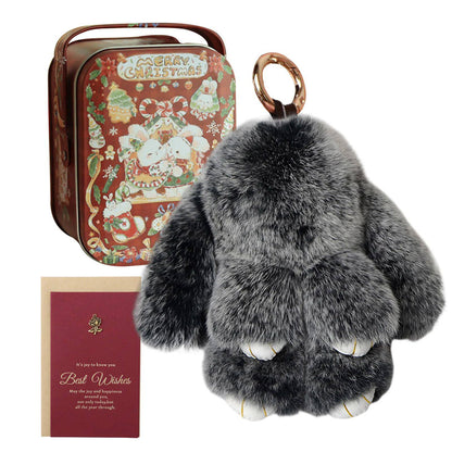 Fluffy Bunny Keychain – Symbol of Warm Blessing | Zen Ara Grove