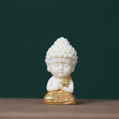 Nine-Petal Lotus Baby Buddha in Tagua Nut – Blessings in Every Bloom | Zen Ara Grove