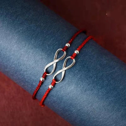 Zen S925 Silver Infinity Symbol Red Rope Bracelet | Zen Ara Grove