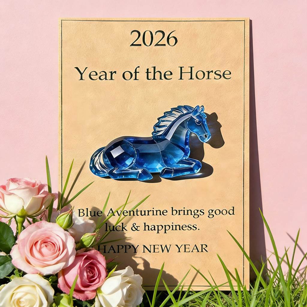 Colorful Phantom Crystal Glass Horse Figurine – A Symbol of Fortune and Vitality | Zen Ara Grove