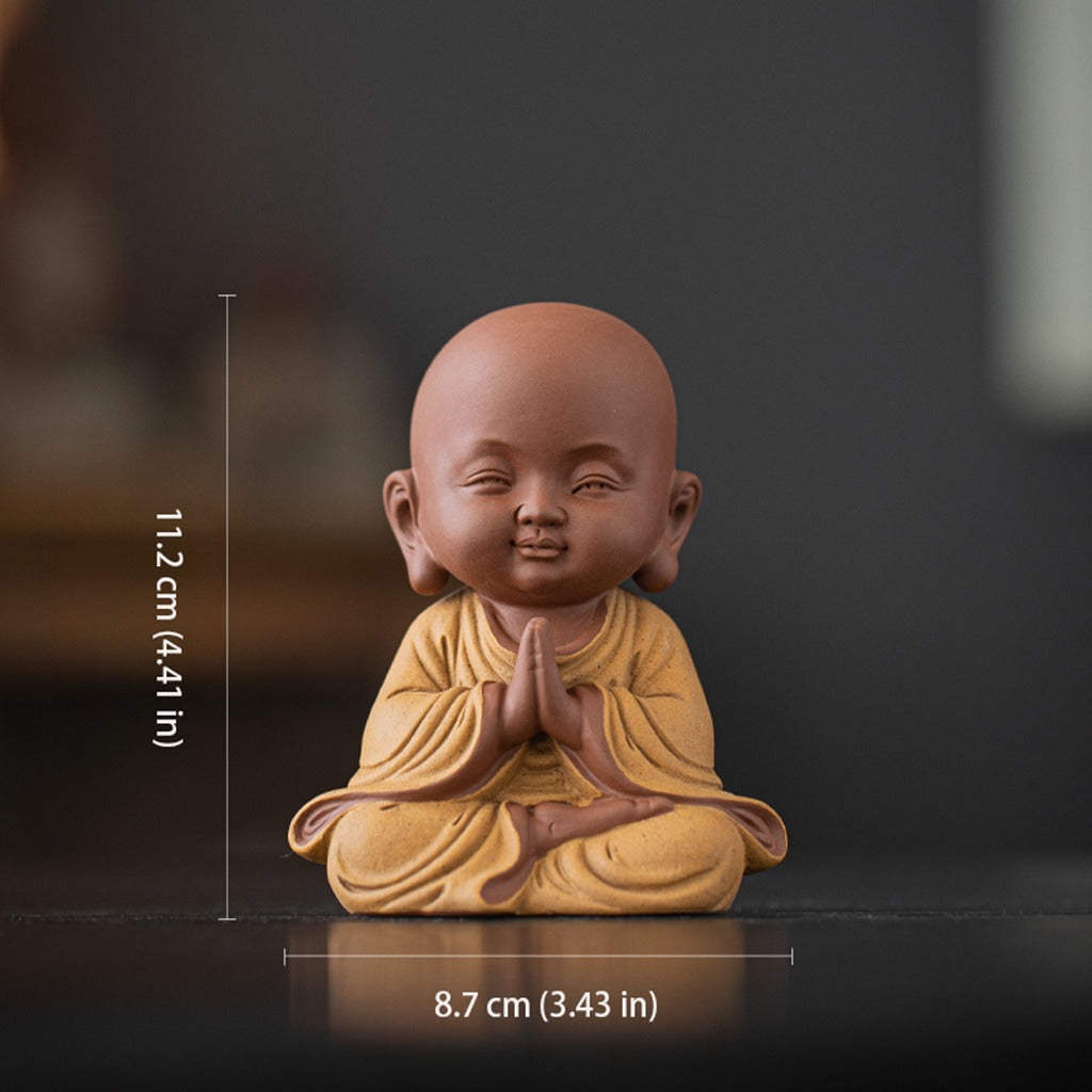 Handcrafted Ceramic "Four-Nos" Monk Statues – Symbol of Inner Calm & Thoughtful Living | Zen Ara Grove