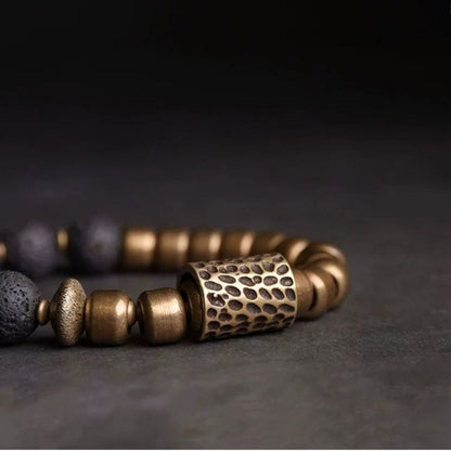 Brass & Lava Stone Energy Bracelet | Zen Ara Grove