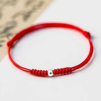 Adjustable Red Cord Bracelet with Square or Round Bead — Love & Courage