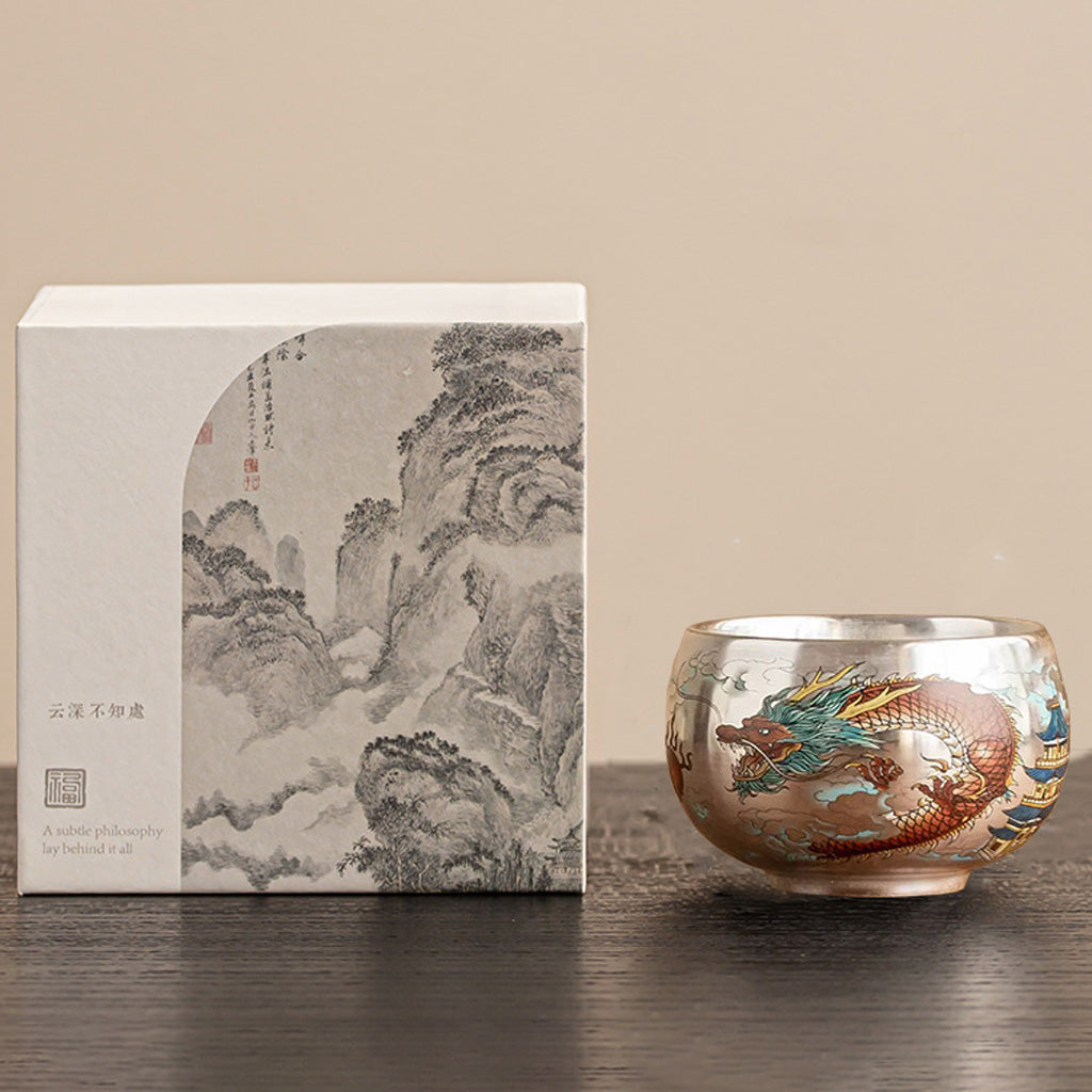 999 Silver Tea Cup – Emblem of Serenity & Blessing – Fine Hammered Finish | Zen Ara Grove