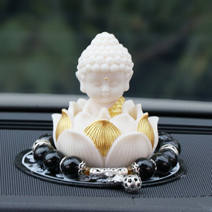 Handmade Golden Lotus Buddha Figurine – Symbol of Serenity, Wisdom & Inner Peace | Zen Ara Grove