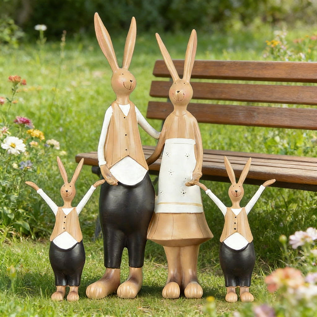 Bunny Family Figurine Set – Handcrafted Rabbits Symbolizing Love, Warmth & Togetherness | Zen Ara Grove