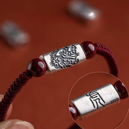 925 Silver 12 Zodiac Cinnabar Bead Handwoven Red Cord Bracelet – Protection & Blessing | Zen Ara Grove