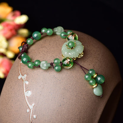 Natural Green Jade & Agate Lucky Bracelet | Zen Ara Grove